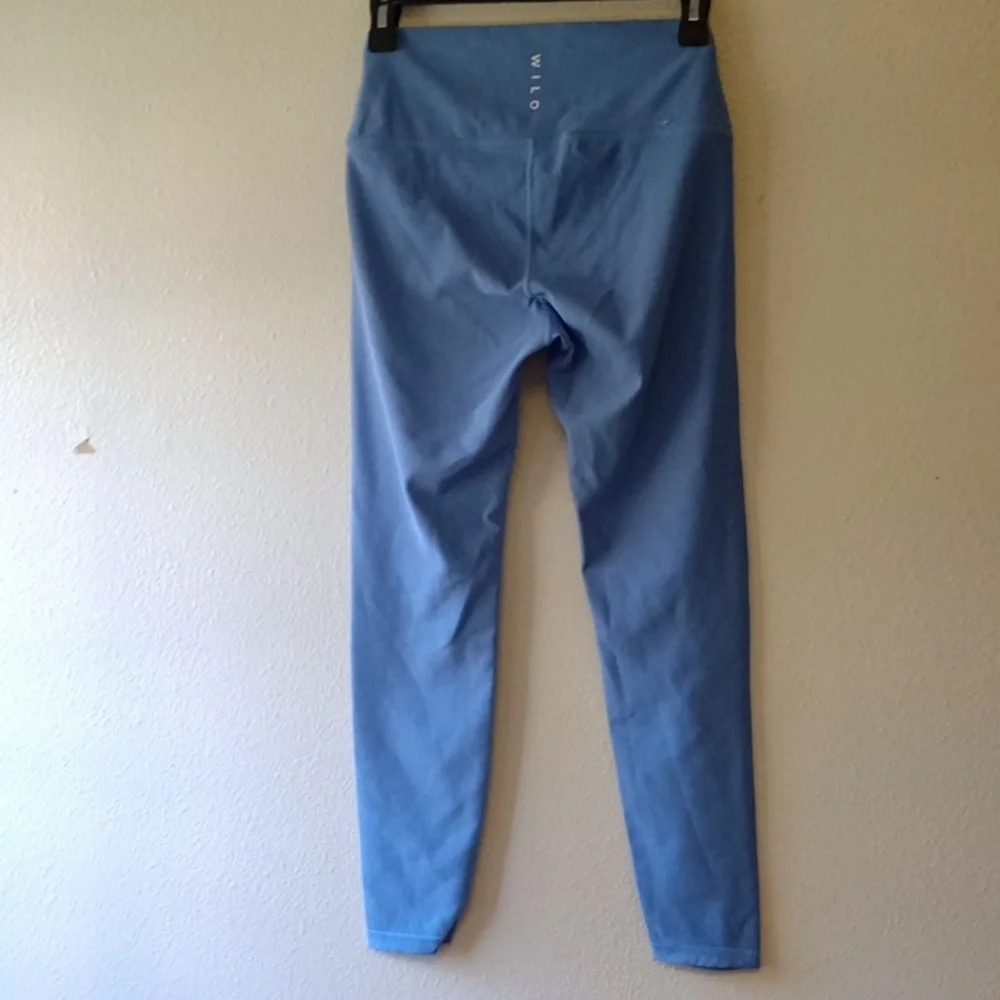 Wilo Ribbed Blue Athletic Yoga Legging Size S/ M - Picture 6 of 8